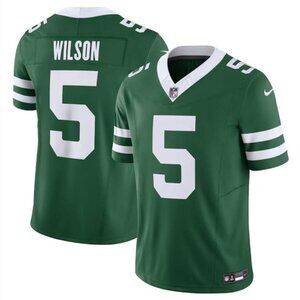 Mens Big Tall 4XL 5XL 6XL 5 Garrett Wilson Green  Vapor Stitched Jersey